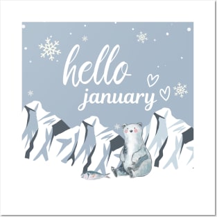 Hello January Posters and Art